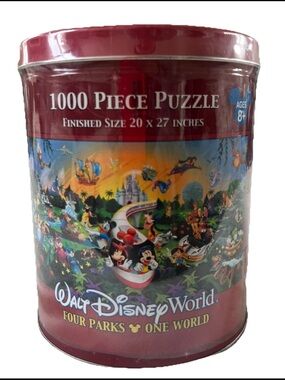 Disney World 1000 Piece Puzzle Four Parks One World Collector Tin Sealed